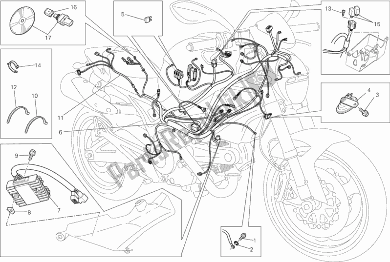 Toutes les pièces pour le Faisceau De Câblage du Ducati Monster 696 ABS USA 2013